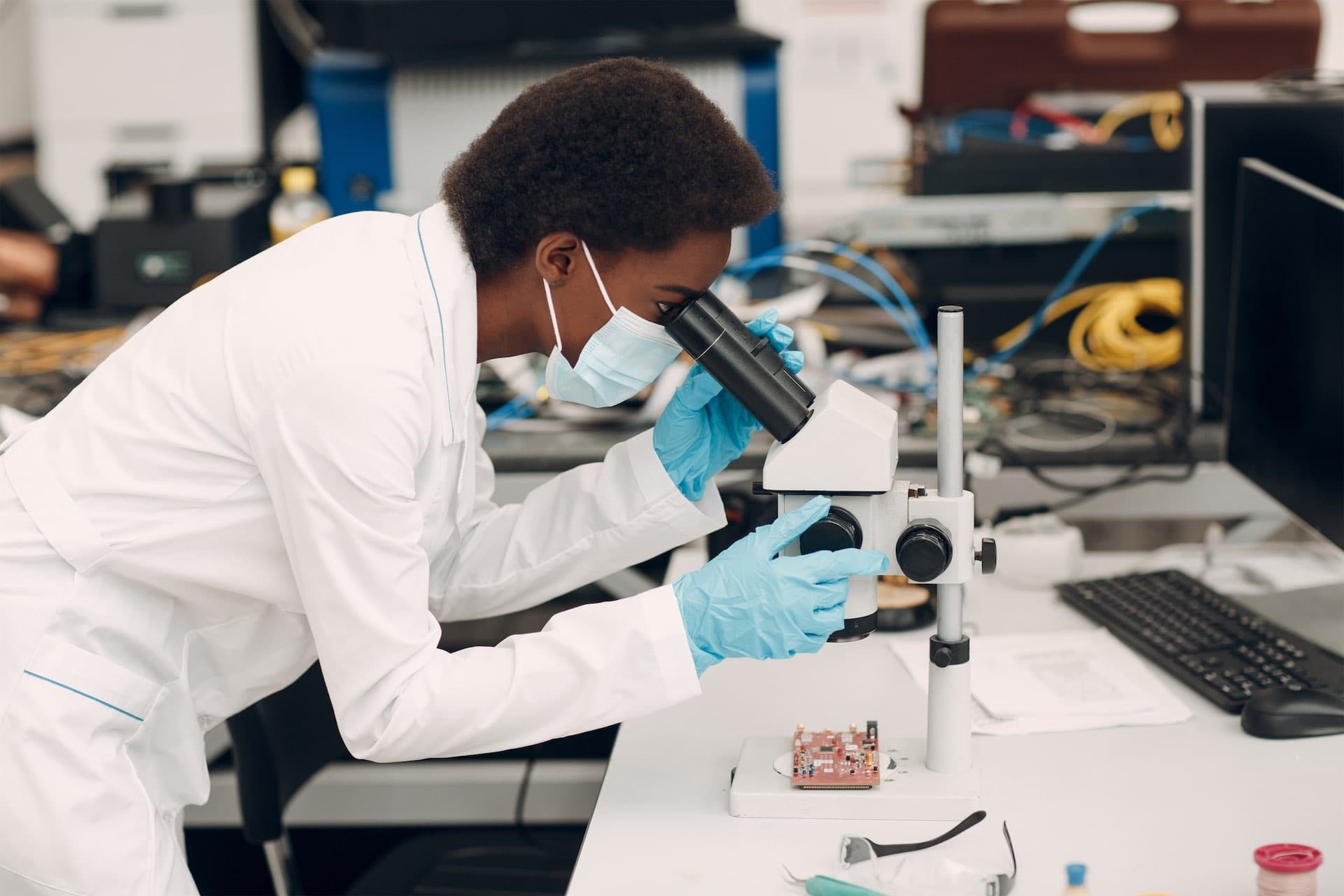 Scientist using test tube